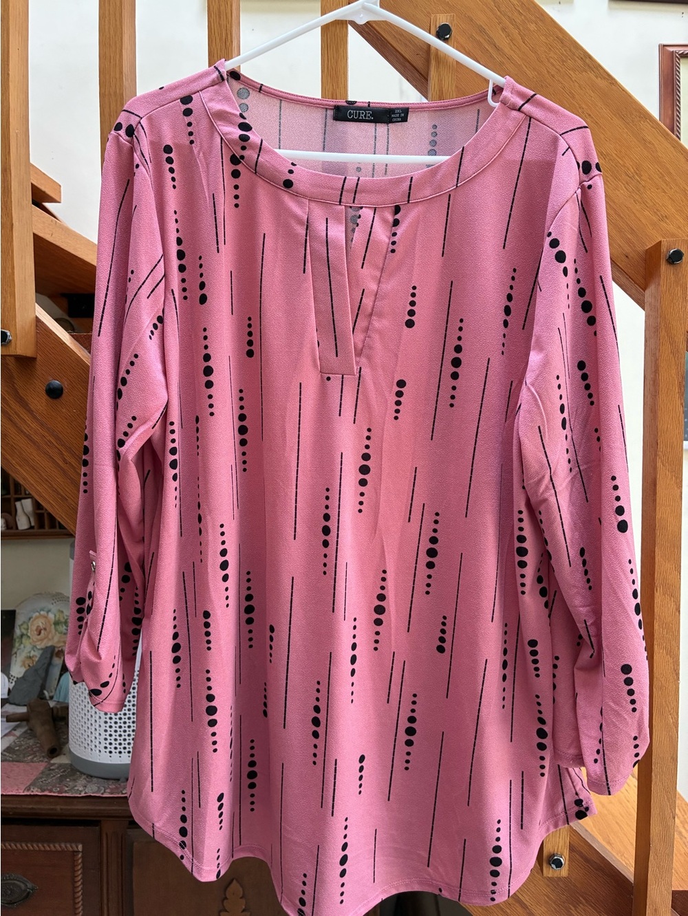 Cure Pink Printed Long Sleeve Women's Top NWOT 2X